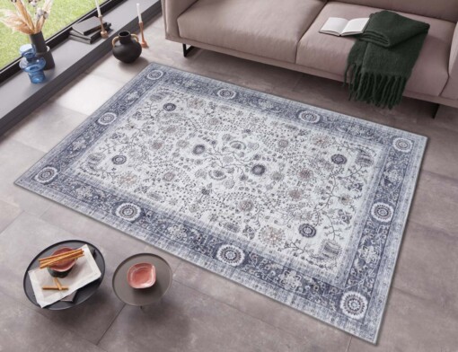 Design vloerkleed Keshan Naz Elle Decoration - crème/grijs - sfeer