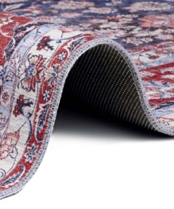 Design vloerkleed Nain Zarin Elle Decoration - rood/blauw - close up, thumbnail