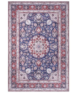 Design vloerkleed Nain Zarin Elle Decoration - rood/blauw - overzicht boven, thumbnail
