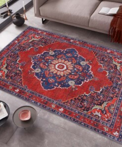 Design vloerkleed Hamadan Siah Elle Decoration - rood/blauw - sfeer, thumbnail