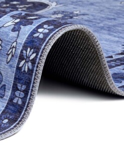 Design vloerkleed Hamadan Siah Elle Decoration - blauw/grijs - close up, thumbnail