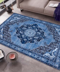 Design vloerkleed Hamadan Siah Elle Decoration - blauw/grijs - sfeer, thumbnail