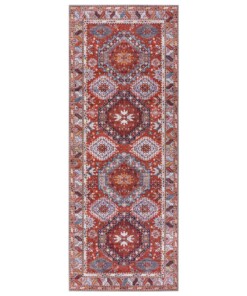 Loper Kazak Zarivar Elle Decoration - rood/meerkleurig - overzicht boven