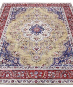 Perzisch tapijt Tabriz Miray - goud/meerkleurig - overzicht schuin, thumbnail