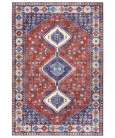 Kelim vloerkleed Hamadan Karim - rood/blauw - overzicht boven, thumbnail Kelim vloerkleed Hamadan Karim - rood/blauw - overzicht boven, thumbnail