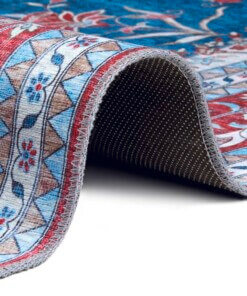 Perzisch tapijt Tabriz Nila - rood/blauw - close up, thumbnail