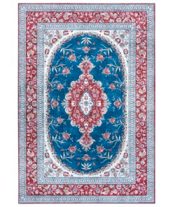 Perzisch tapijt Tabriz Nila - rood/blauw - overzicht boven
