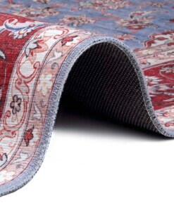 Oosters tapijt Ava - lichtblauw/rood - close up, thumbnail