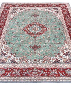 Oosters tapijt Ava - groen/terracotta - overzicht schuin, thumbnail