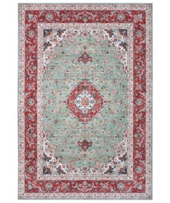 Oosters tapijt Ava - groen/terracotta - overzicht boven, thumbnail
