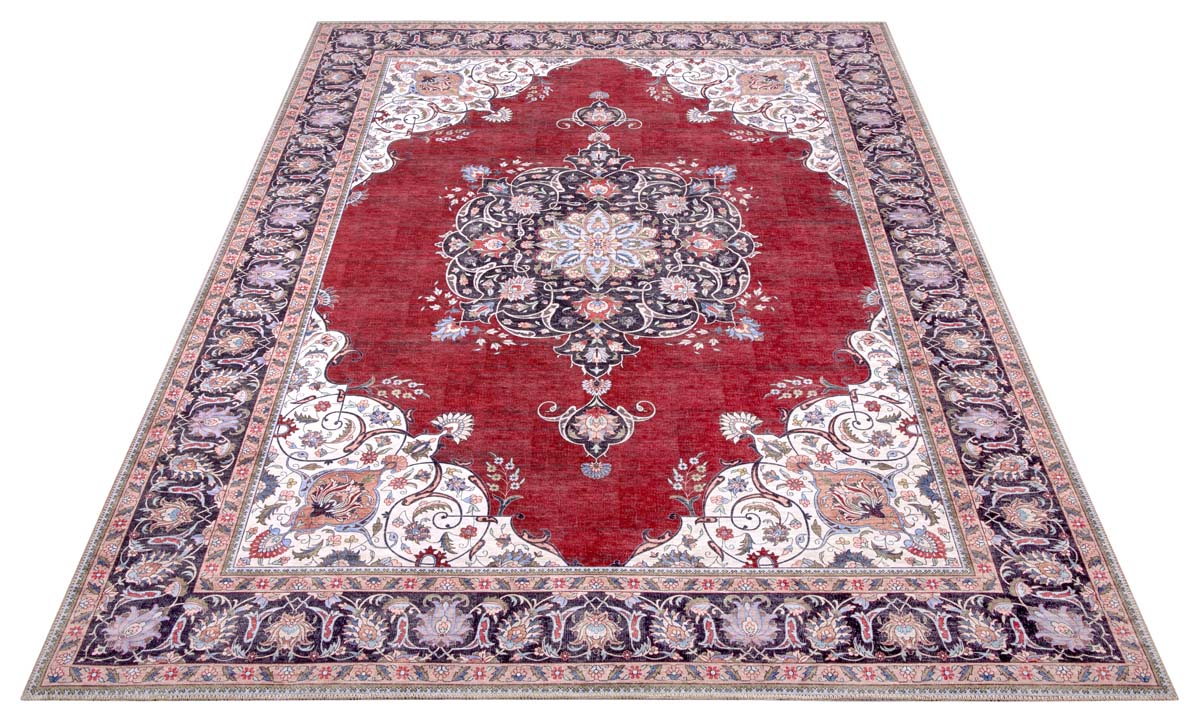 Ambacht Horizontaal biografie Perzisch tapijt Rana - rood/meerkleurig | Tapeso