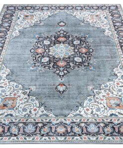 Perzisch tapijt Rana - grijs/meerkleurig - overzicht schuin, thumbnail