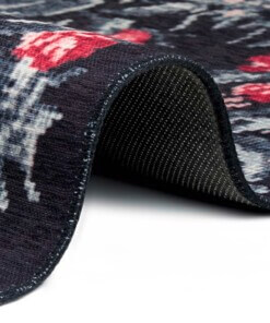 Design vloerkleed Rozenkelim - zwart/rood - close up, thumbnail Design vloerkleed Rozenkelim - zwart/rood - close up, thumbnail