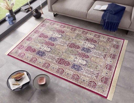 Perzisch tapijt Moud Barash - rood/multi - sfeer