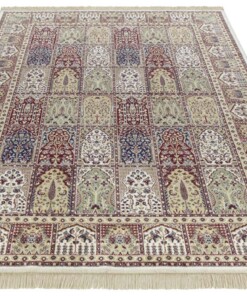 Perzisch tapijt Moud Barash - crème/multi - overzicht schuin, thumbnail Perzisch tapijt Moud Barash - crème/multi - overzicht schuin, thumbnail