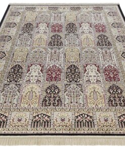 Perzisch tapijt Moud Barash - antraciet/multi - overzicht schuin, thumbnail