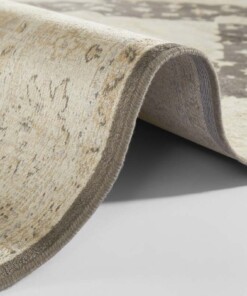 Perzisch tapijt Keshan Zobar - beige/bruin - close up, thumbnail