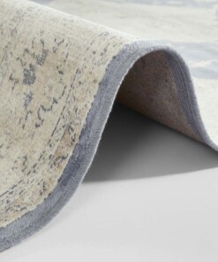 Perzisch tapijt Keshan Zobar - beige/lichtblauw - close up, thumbnail Perzisch tapijt Keshan Zobar - beige/lichtblauw - close up, thumbnail