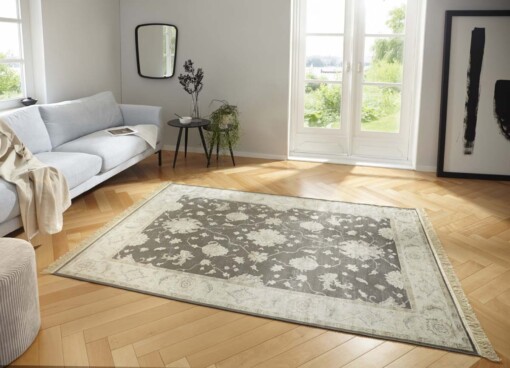 Oosters tapijt Nain Urnia - bruin/beige - sfeer