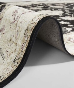 Oosters tapijt Nain Urnia - antraciet/beige - close up, thumbnail