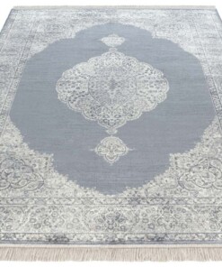 Oosters tapijt Hamun - beige/lichtblauw - overzicht schuin, thumbnail