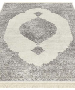 Oosters tapijt Hamun - grijs/crème - overzicht schuin, thumbnail Oosters tapijt Hamun - grijs/crème - overzicht schuin, thumbnail