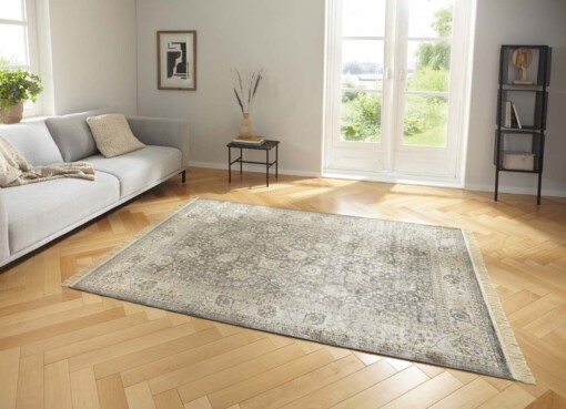Oosters tapijt Nain Karun - beige/grijs - sfeer