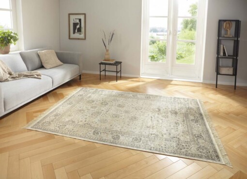 Oosters tapijt Nain Karun - beige/crème - sfeer