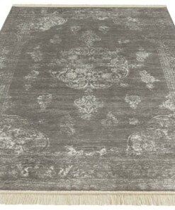 Vintage vloerkleed Keshan Diyala - grijs/beige - overzicht schuin, thumbnail