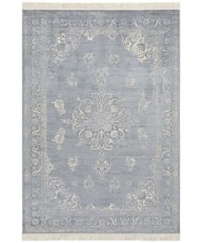Vintage vloerkleed Keshan Diyala - lichtblauw/beige - overzicht boven, thumbnail Vintage vloerkleed Keshan Diyala - lichtblauw/beige - overzicht boven, thumbnail