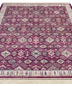 Perzisch tapijt velours Hamadan Saira - rood/multi - overzicht schuin, thumbnail