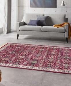 Perzisch tapijt velours Hamadan Saira - rood/multi - sfeer, thumbnail