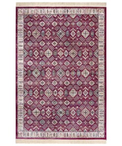 Perzisch tapijt velours Hamadan Saira - rood/multi - overzicht boven