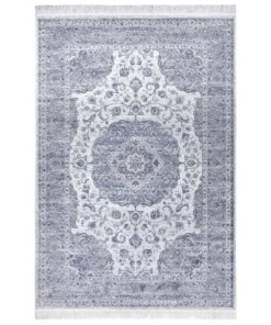 Perzisch tapijt velours Tabriz Casim - blauw/zilver - overzicht boven