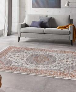 Perzisch tapijt velours Tabriz Casim - oranje/grijs - sfeer, thumbnail