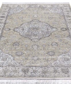 Perzisch tapijt Keshan Derya - beige/crème - overzicht schuin, thumbnail