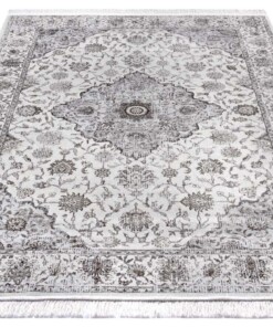 Perzisch tapijt Keshan Derya - grijs/crème - overzicht schuin, thumbnail Perzisch tapijt Keshan Derya - grijs/crème - overzicht schuin, thumbnail