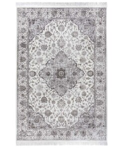 Perzisch tapijt Keshan Derya - grijs/crème - overzicht boven