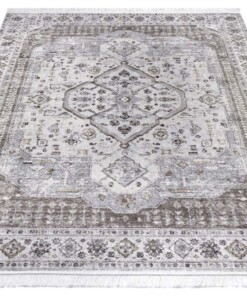 Oosters tapijt Tabriz Madiha - zilver - overzicht schuin, thumbnail