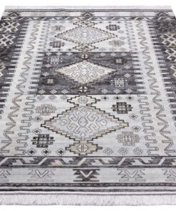 Kelim vloerkleed Ama - grijs - overzicht schuin, thumbnail Kelim vloerkleed Ama - grijs - overzicht schuin, thumbnail