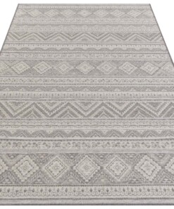 Kelim vloerkleed Maranao - grijs/crème - overzicht schuin, thumbnail