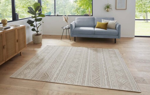 Kelim vloerkleed Maranao - beige/crème - sfeer