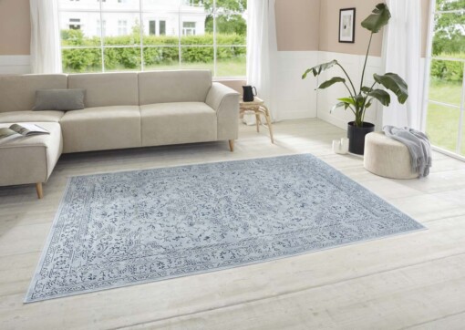 Vintage vloerkleed Machasi - blauw - sfeer
