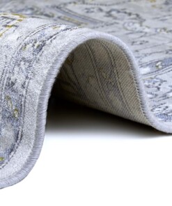 Vintage vloerkleed Daman - zilver/blauw - close up, thumbnail