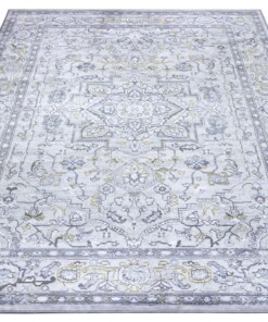 Vintage vloerkleed Daman - zilver/blauw - overzicht schuin, thumbnail