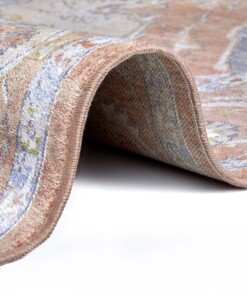 Vintage vloerkleed Modasa - oranje/blauw - close up, thumbnail