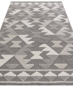 Laagpolig vloerkleed Namago Elle Decoration - grijs/crème - overzicht schuin, thumbnail Laagpolig vloerkleed Namago Elle Decoration - grijs/crème - overzicht schuin, thumbnail