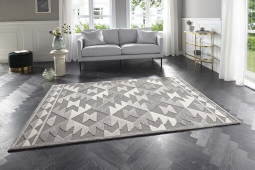 Laagpolig vloerkleed Namago Elle Decoration - grijs/crème - sfeer