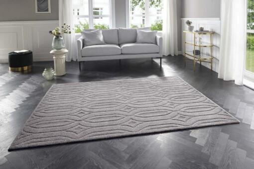 Laagpolig vloerkleed Lantian Elle Decoration - grijs - sfeer