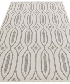 Laagpolig vloerkleed Lantian Elle Decoration - crème/grijs - overzicht schuin, thumbnail